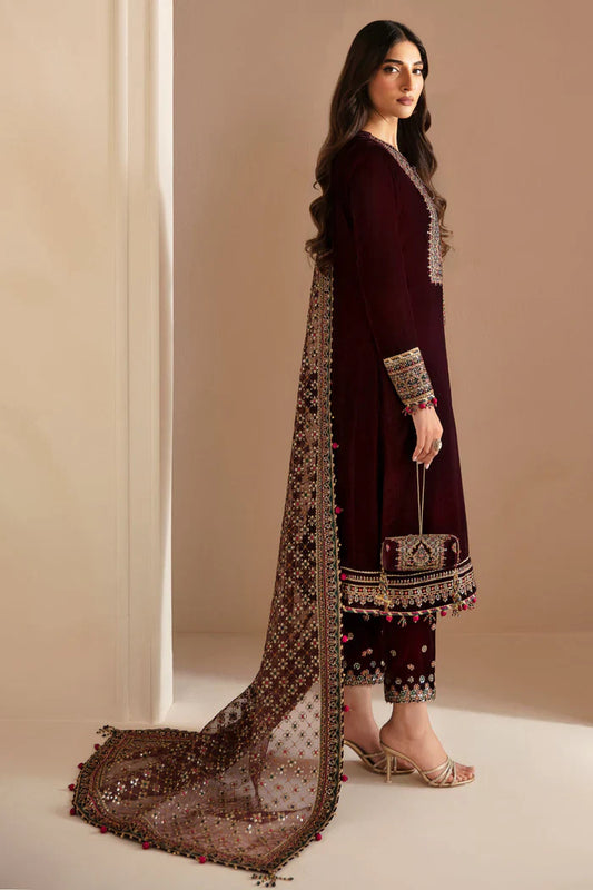 Jazmin 010 Unstitched Luxury Velvet Heavy Embroidered 3PC Suit