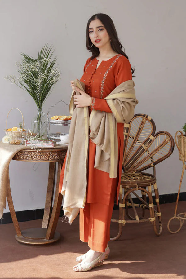 Asling 002 Unstitched Luxury Dhanak Heavy Embroidered 3PC Suit