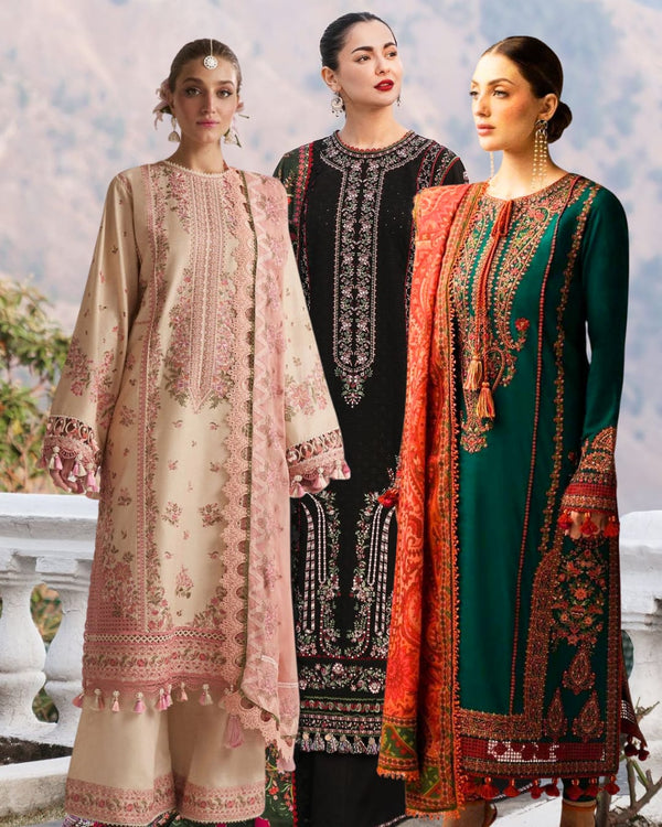 3Pc LUXURY EMB WINTER