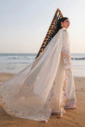 Qalamkar - 3PC Unstitched Lawn Embroidered Shirt with Khaddi Net Embroidered Dupatta and Trouser