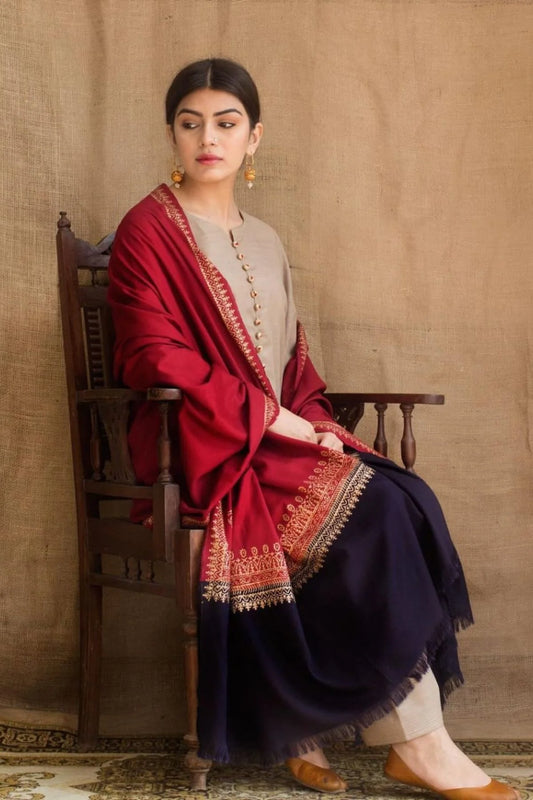 Dyot 002 Unstitched Luxury Dhanak Heavy Embroidered 3PC Suit