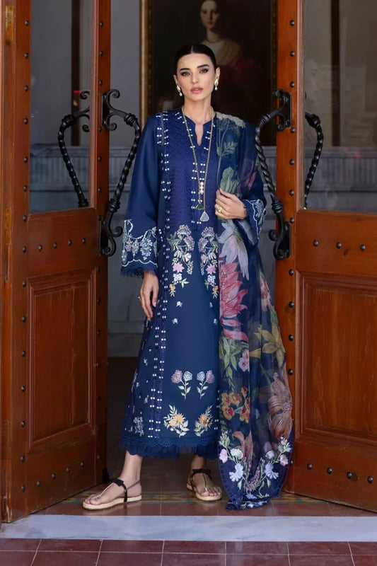 Crimson 001 Unstitched Luxury Dhanak Chikankari Heavy Embroidered 3PC Suit