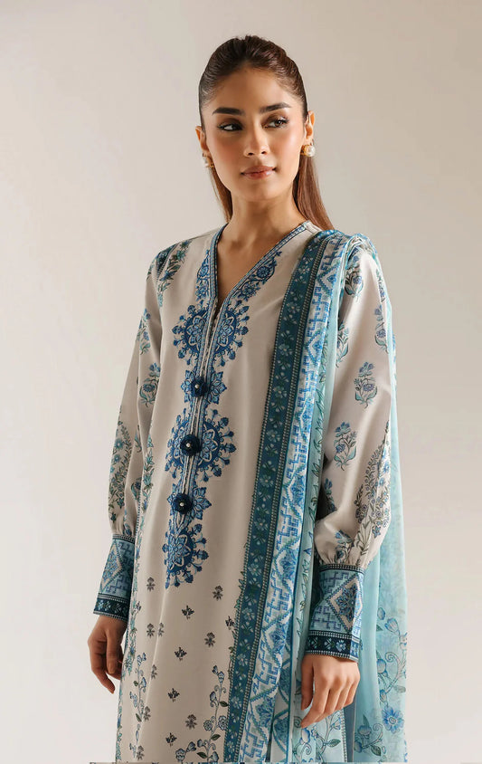 Ethnic Printed Lawn 3PC 604