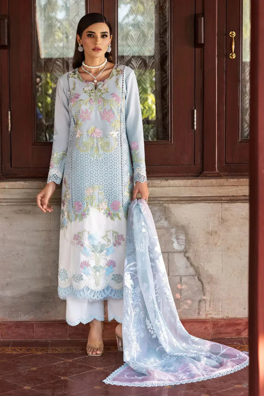 Crimson 004 Unstitched Luxury Dhanak Chikankari Heavy Embroidered 3PC Suit