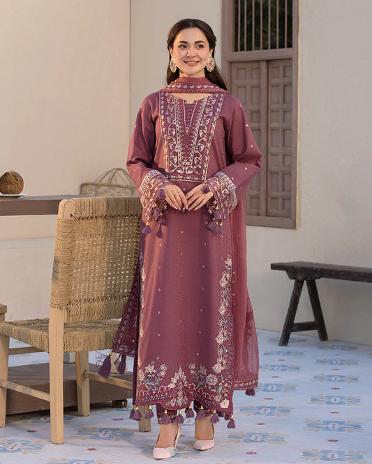 Allys 3pc Unstitched Luxury Lawn Sequence & Embroidered Suit
