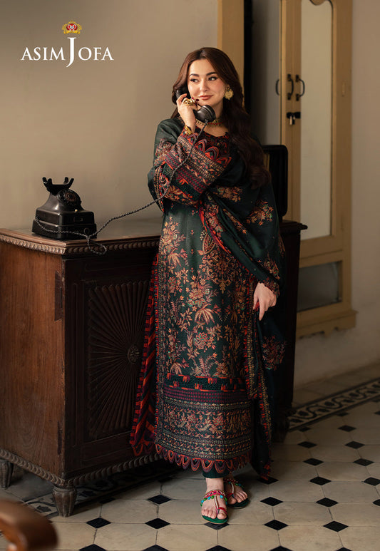 Asim Jofa 3PC Unstitched Luxury Lawn Heavy Embroidered Suit