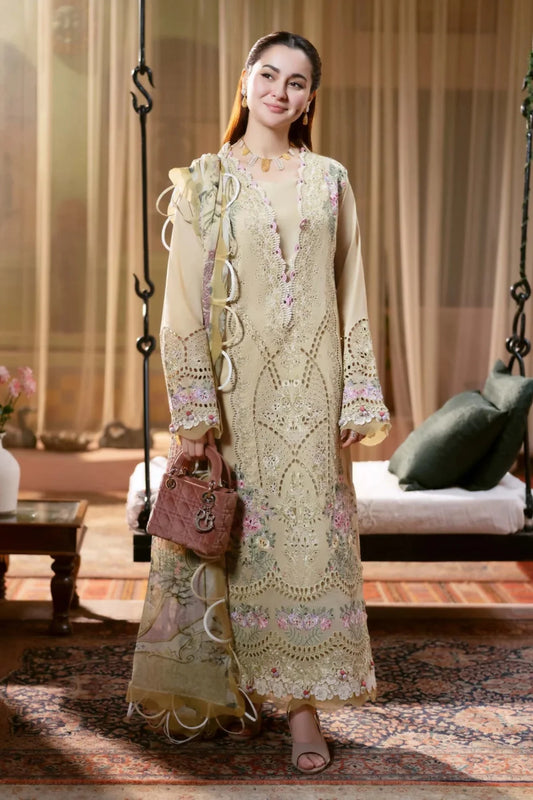Jade 004 Unstitched Luxury Dhanak Chikenkari Heavy Embroidered 3PC Suit