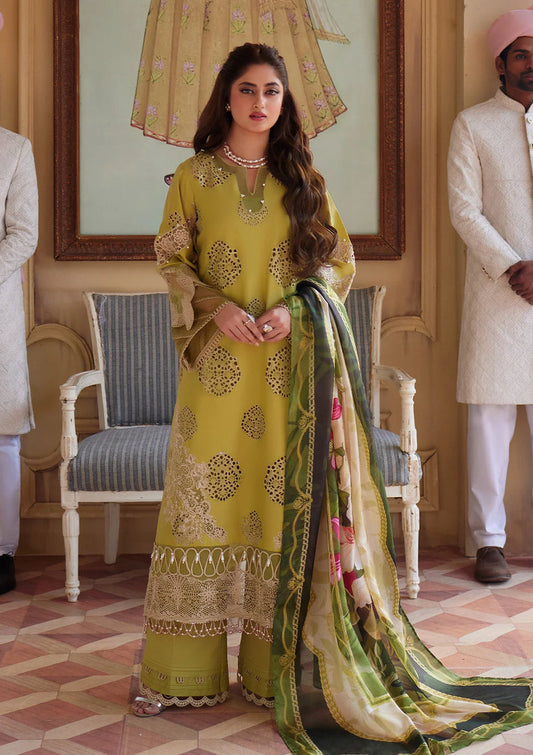 Elaf  Luxury Chikenkari Embroidered Lawn 3Pc Suit