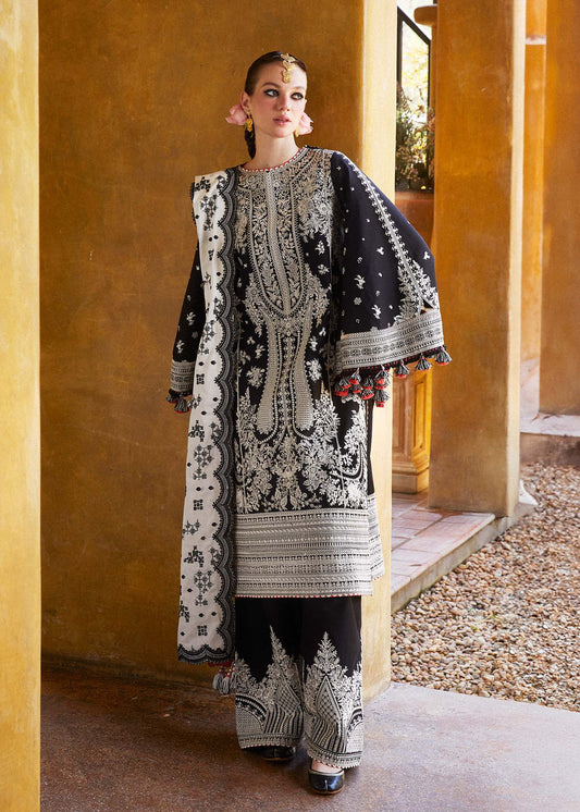 Hussain Rehar 004 Unstitched Luxury Dhanak Heavy Embroidered 3PC Suit