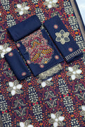 Bareeze 1711 Unstitched Luxury Dhanak Heavy Embroidered 3PC Suit With Laser Cut Shawl