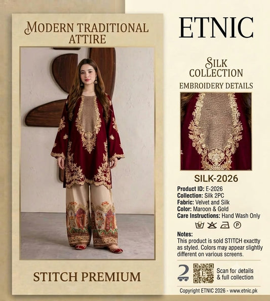 ETHNIC ELEGANT EMBROIDERED SILK 2PC