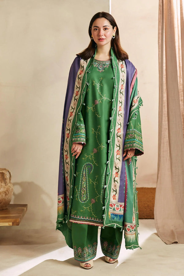 Zara Shahjahan 002 Unstitched Luxury Dhanak Heavy Embroidered 3PC Suit