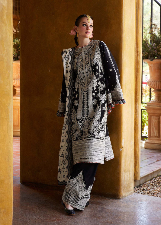 Hussain Rehar 004 Unstitched Luxury Lawn Embroidered 3Pc Suit