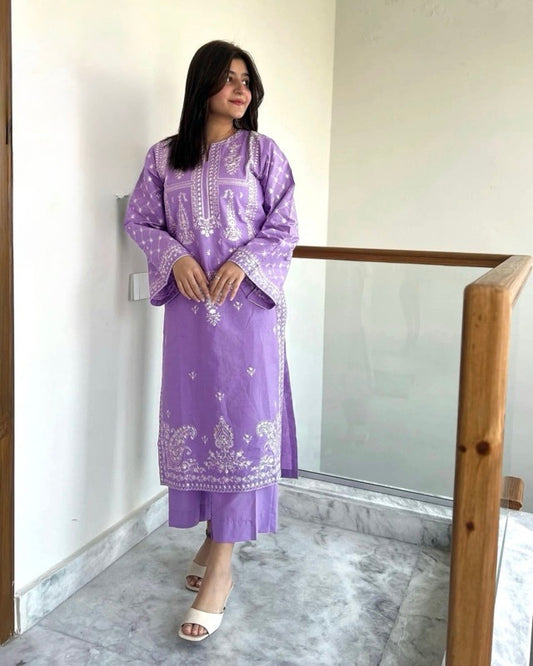 Azure 2-Piece Embroidered Lawn Suit