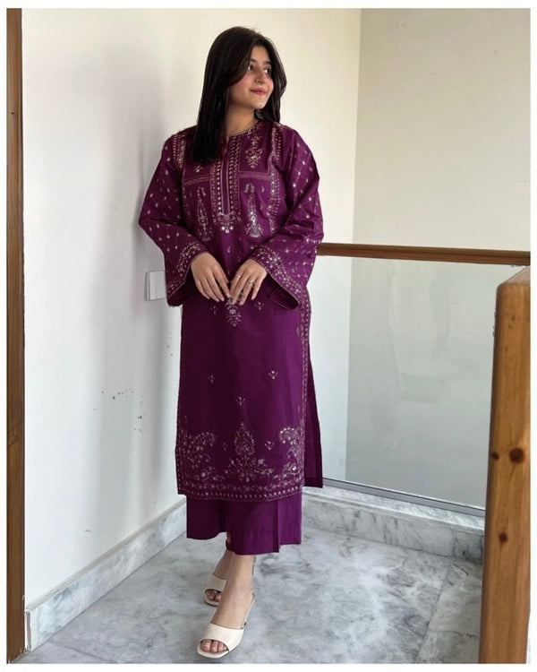 Azure 2-Piece Embroidered Lawn Suit